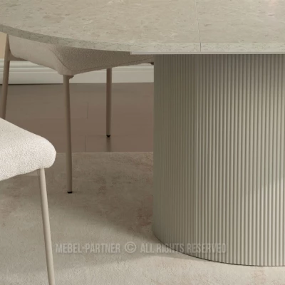 Designový rozkládací stůl 140(180)x120 LARSON - šedý mramor / šedý