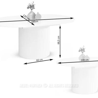 Designový rozkládací stůl 140(180)x120 LARSON - šedý mramor / šedý