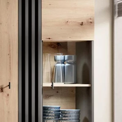 Vitrína do obýváku CHATOM - dub artisan / antracitová