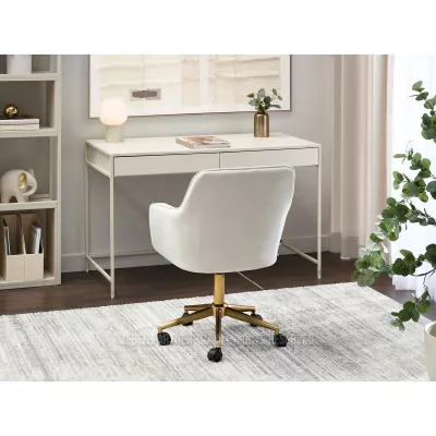 Čalouněná otočná židle GOHAR - zlatá / krémová