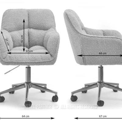 Čalouněná otočná židle GOHAR - zlatá / krémová