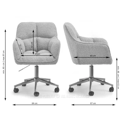 Čalouněná otočná židle GOHAR - zlatá / krémová