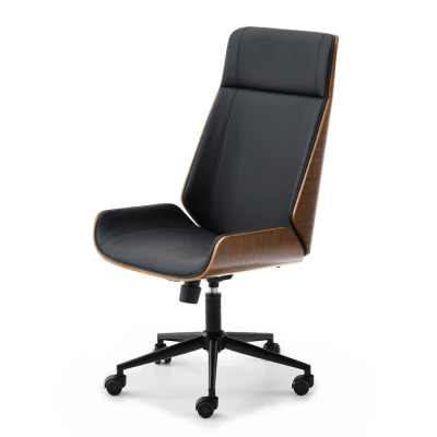 Otočná židle AURY - černá / ořech