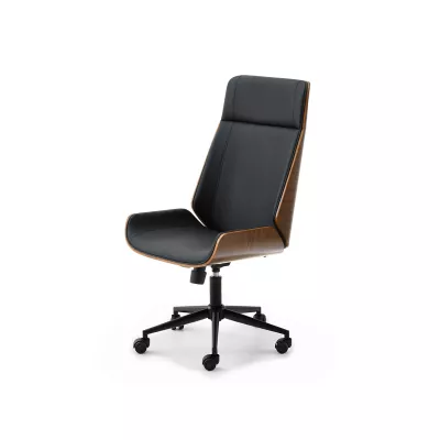 Otočná židle AURY - černá / ořech