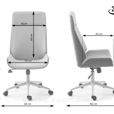 Otočná židle AURY - černá / ořech