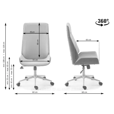 Otočná židle AURY - černá / ořech