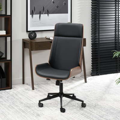 Otočná židle AURY - černá / ořech