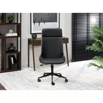 Otočná židle AURY - černá / ořech