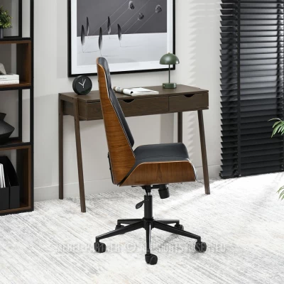 Otočná židle AURY - černá / ořech