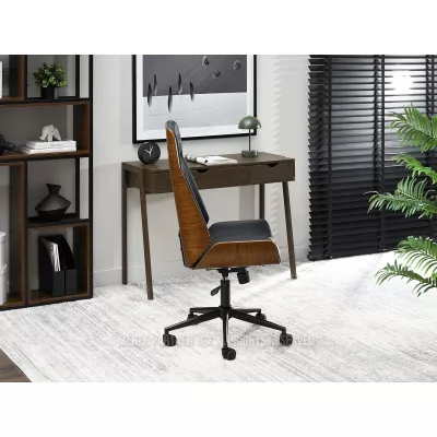 Otočná židle AURY - černá / ořech