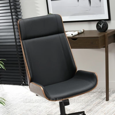 Otočná židle AURY - černá / ořech