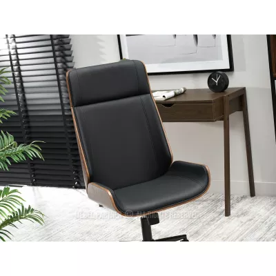 Otočná židle AURY - černá / ořech