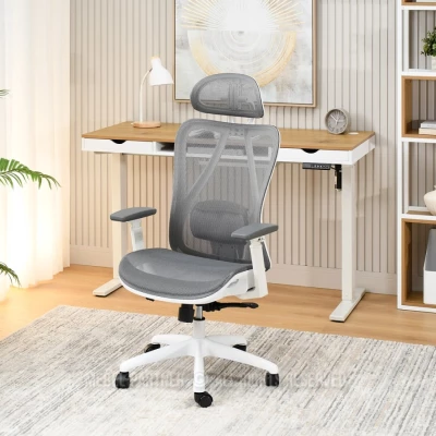 Kancelářská židle DELMY - šedá / bílá