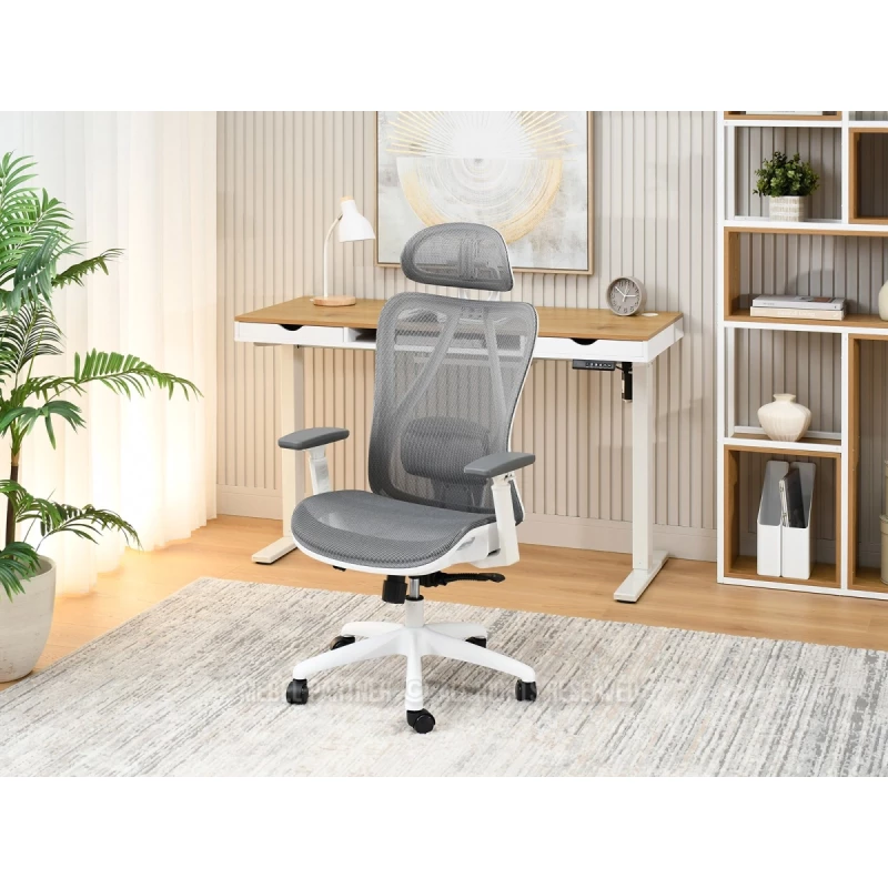 Kancelářská židle DELMY - šedá / bílá