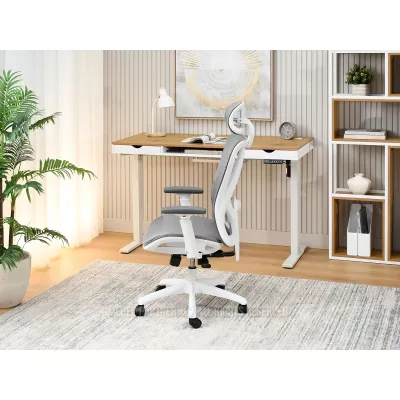 Kancelářská židle DELMY - šedá / bílá