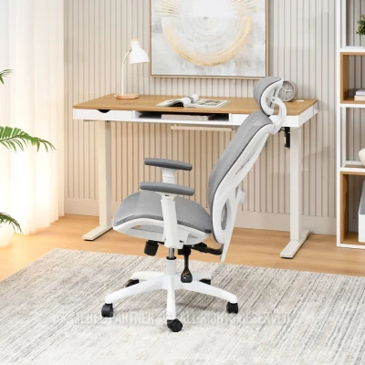 Kancelářská židle DELMY - šedá / bílá