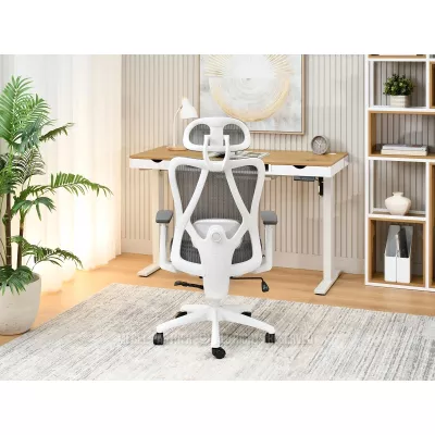 Kancelářská židle DELMY - šedá / bílá