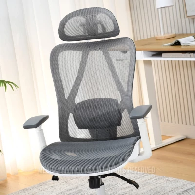 Kancelářská židle DELMY - šedá / bílá