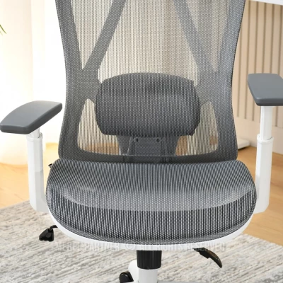 Kancelářská židle DELMY - šedá / bílá