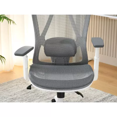 Kancelářská židle DELMY - šedá / bílá