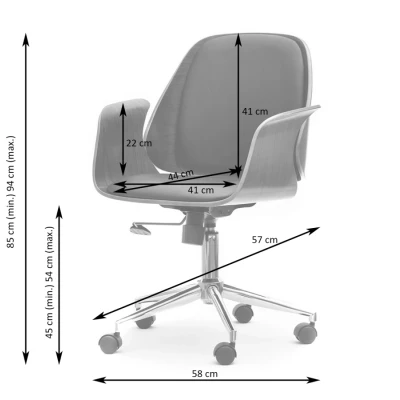 Otočná židle DAROLIN - dub / šedá