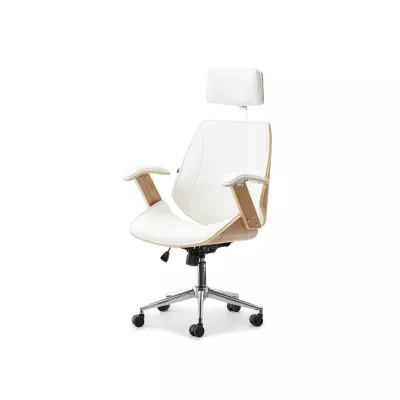 Kancelářská židle EVALISA - dub / krémová / chrom