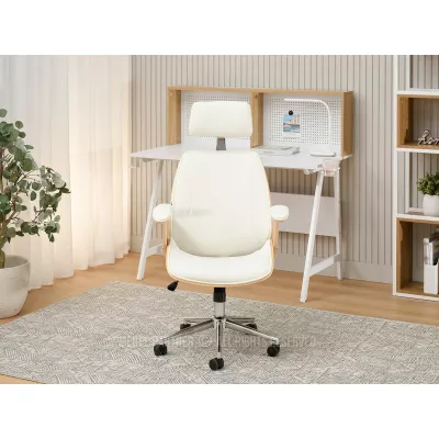 Kancelářská židle EVALISA - dub / krémová / chrom