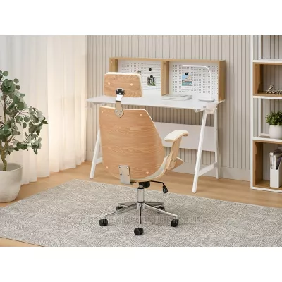 Kancelářská židle EVALISA - dub / krémová / chrom