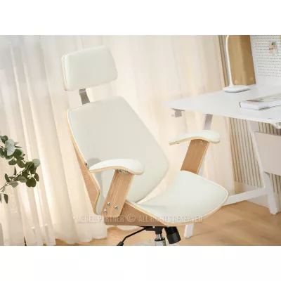 Kancelářská židle EVALISA - dub / krémová / chrom