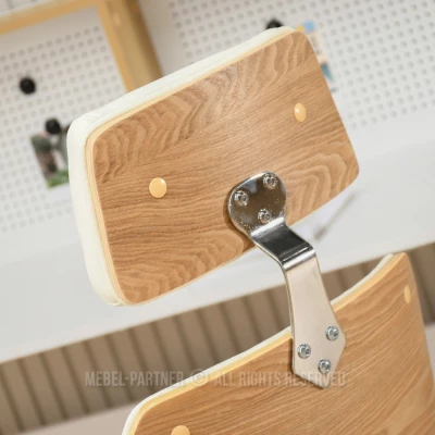 Kancelářská židle EVALISA - dub / krémová / chrom