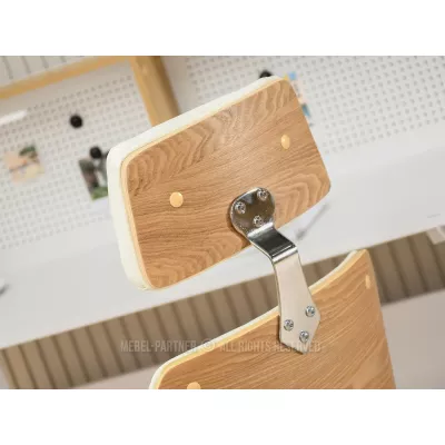 Kancelářská židle EVALISA - dub / krémová / chrom