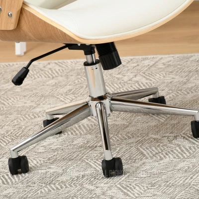 Kancelářská židle EVALISA - dub / krémová / chrom