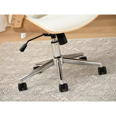 Kancelářská židle EVALISA - dub / krémová / chrom