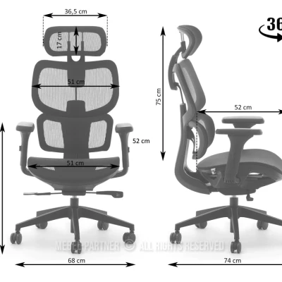 Kancelářská židle NOLA - tmavě šedá