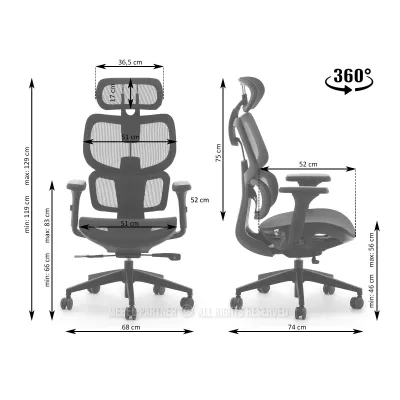 Kancelářská židle NOLA - tmavě šedá
