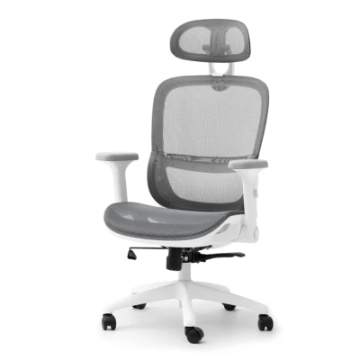 Otočná židle RIONA - šedá / bílá