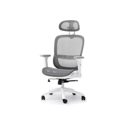 Otočná židle RIONA - šedá / bílá