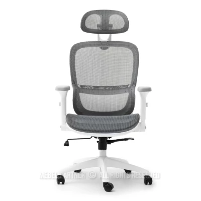 Otočná židle RIONA - šedá / bílá