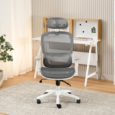 Otočná židle RIONA - šedá / bílá