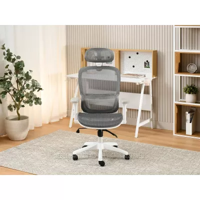 Otočná židle RIONA - šedá / bílá