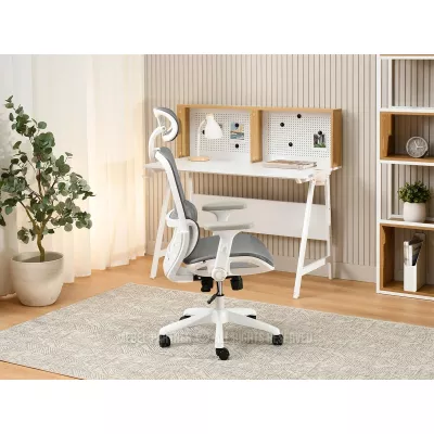 Otočná židle RIONA - šedá / bílá