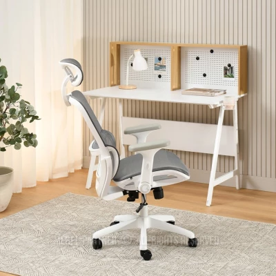 Otočná židle RIONA - šedá / bílá