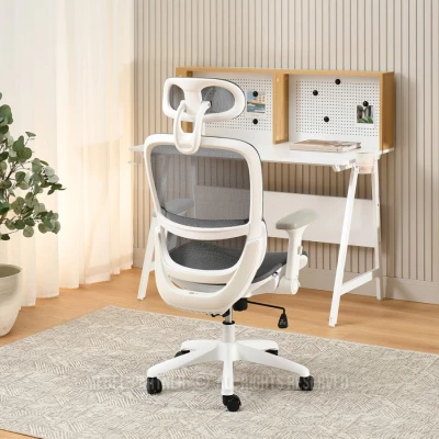 Otočná židle RIONA - šedá / bílá