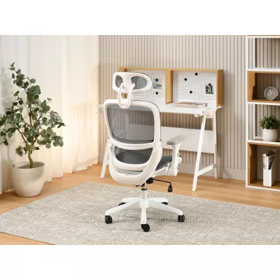 Otočná židle RIONA - šedá / bílá