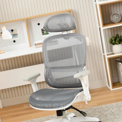 Otočná židle RIONA - šedá / bílá