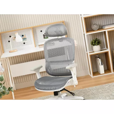 Otočná židle RIONA - šedá / bílá