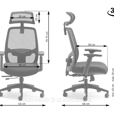 Kancelářská židle LUJZA - černá / šedá