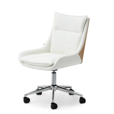 Otočná židle MAGALY - krémová / dub / chrom