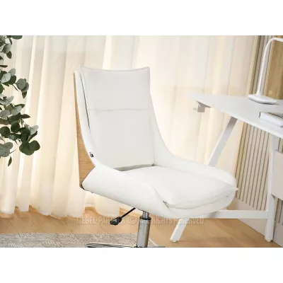 Otočná židle MAGALY - krémová / dub / chrom