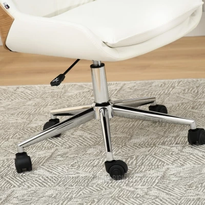 Otočná židle MAGALY - krémová / dub / chrom